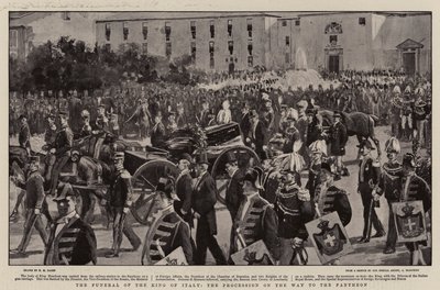 El Funeral del Rey de Italia, la Procesión en Camino al Panteón de Henry Marriott Paget